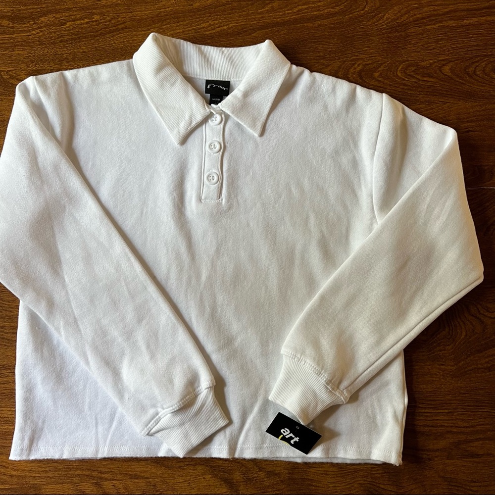 ✅3/$20 Art Class NWT White long Sleeve soft Sweatshirt Girls Top size M ( 7/8)